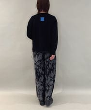 ZMFAE28129 al'aise modulation(アレーズモジュレーション) 配色ラインドロストデザインニット ブラック