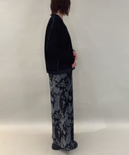 ZMFAE28129 al'aise modulation(アレーズモジュレーション) 配色ラインドロストデザインニット ブラック