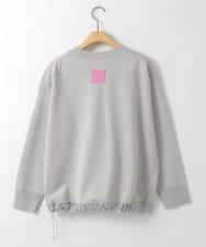 ZMFAE28129 al'aise modulation(アレーズモジュレーション) 配色ラインドロストデザインニット ライトグレー