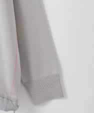 ZMFAE28129 al'aise modulation(アレーズモジュレーション) 配色ラインドロストデザインニット ライトグレー