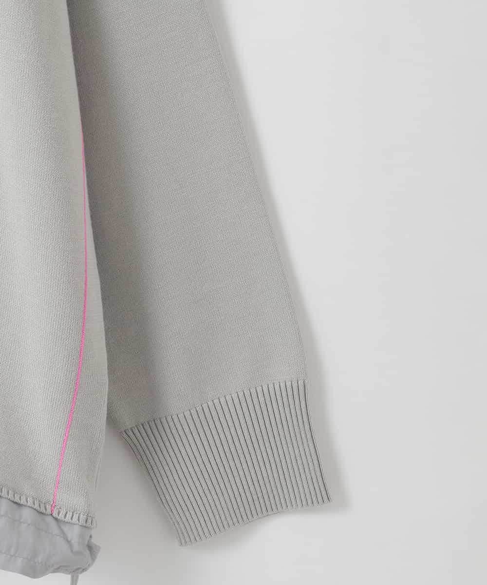 ZMFAE28129 al'aise modulation(アレーズモジュレーション) 配色ラインドロストデザインニット ライトグレー