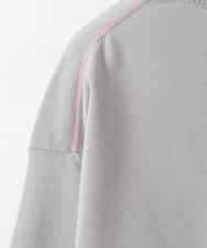 ZMFAE28129 al'aise modulation(アレーズモジュレーション) 配色ラインドロストデザインニット ライトグレー