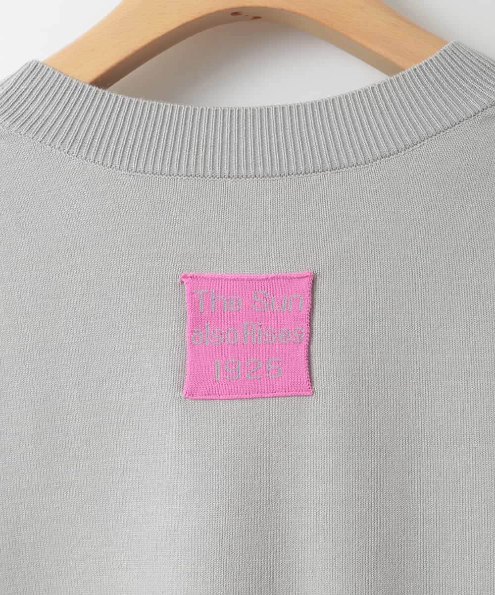 ZMFAE28129 al'aise modulation(アレーズモジュレーション) 配色ラインドロストデザインニット ライトグレー