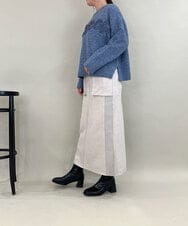 ZMFAE29139 al'aise modulation(アレーズモジュレーション) 【洗える】3Dエンブロイダリーロゴニット ブルー