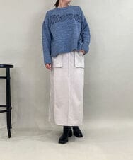 ZMFAE29139 al'aise modulation(アレーズモジュレーション) 【洗える】3Dエンブロイダリーロゴニット ブルー