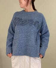 ZMFAE29139 al'aise modulation(アレーズモジュレーション) 【洗える】3Dエンブロイダリーロゴニット ブルー