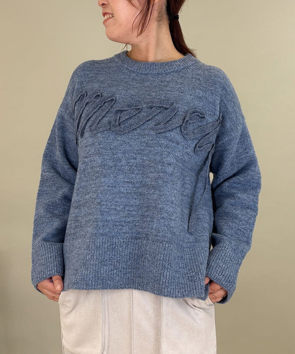 ZMFAE29139 al'aise modulation 【洗える】3Dエンブロイダリーロゴニット