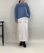 ZMFAE29139 al'aise modulation(アレーズモジュレーション) 【洗える】3Dエンブロイダリーロゴニット ブルー