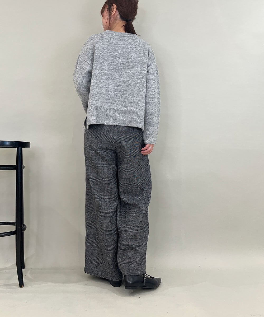 ZMFAE29139 al'aise modulation(アレーズモジュレーション) 【洗える】3Dエンブロイダリーロゴニット ライトグレー