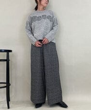 ZMFAE29139 al'aise modulation(アレーズモジュレーション) 【洗える】3Dエンブロイダリーロゴニット ライトグレー