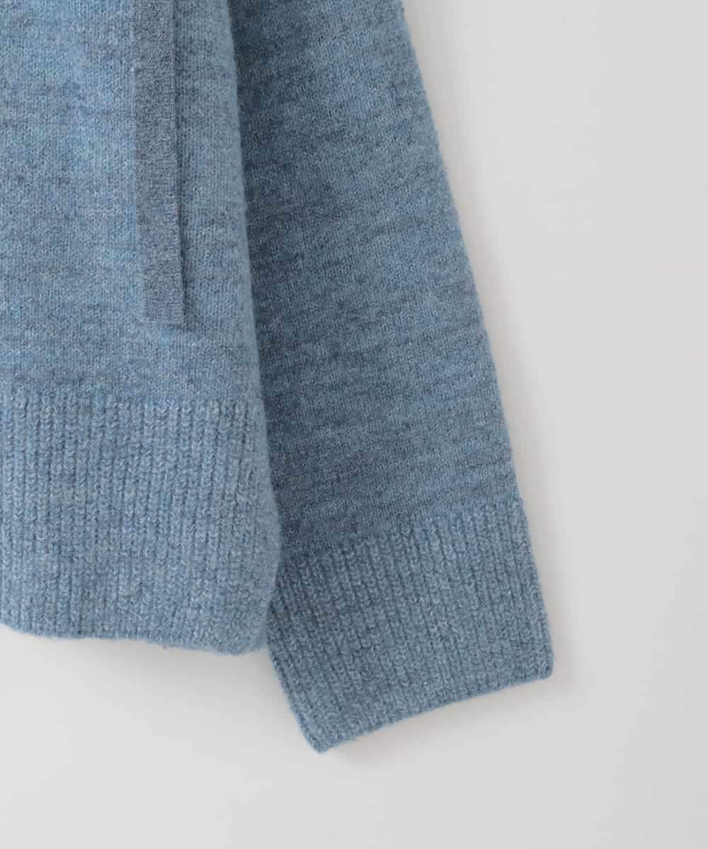 ZMFAE29139 al'aise modulation(アレーズモジュレーション) 【洗える】3Dエンブロイダリーロゴニット ブルー