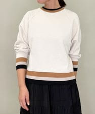 ZMFAE31130 al'aise modulation(アレーズモジュレーション) 【洗える/日本製】配色リブジャージープルオーバー アイボリー
