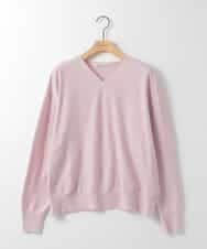 ZMFAE33079 al'aise modulation(アレーズモジュレーション) 【洗える】ミニマルVネックニットプルオーバー ピンク