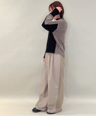 ZMFAE34089 al'aise modulation(アレーズモジュレーション) 【洗える】切り替えデザインモールニットプルオーバー ブラック