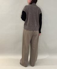 ZMFAE34089 al'aise modulation(アレーズモジュレーション) 【洗える】切り替えデザインモールニットプルオーバー ブラック