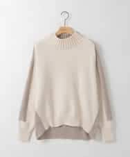 ZMFAE34089 al'aise modulation(アレーズモジュレーション) 【洗える】切り替えデザインモールニットプルオーバー アイボリー