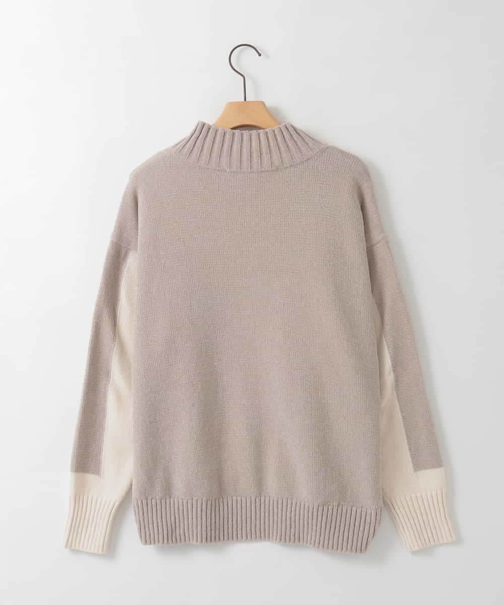 ZMFAE34089 al'aise modulation(アレーズモジュレーション) 【洗える】切り替えデザインモールニットプルオーバー アイボリー