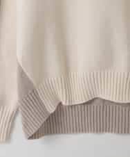 ZMFAE34089 al'aise modulation(アレーズモジュレーション) 【洗える】切り替えデザインモールニットプルオーバー アイボリー