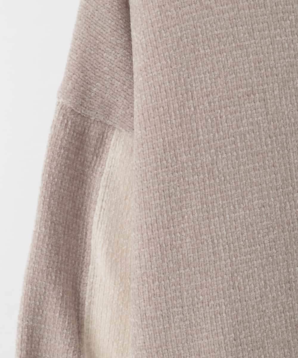 ZMFAE34089 al'aise modulation(アレーズモジュレーション) 【洗える】切り替えデザインモールニットプルオーバー アイボリー