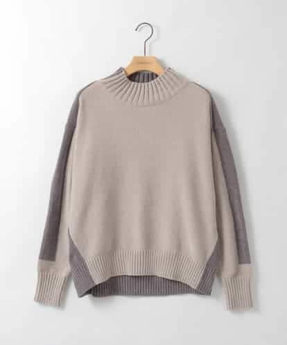 ZMFAE34089 al'aise modulation 【洗える】切り替えデザインモールニットプルオーバー