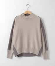 ZMFAE34089 al'aise modulation(アレーズモジュレーション) 【洗える】切り替えデザインモールニットプルオーバー ベージュ