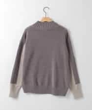 ZMFAE34089 al'aise modulation(アレーズモジュレーション) 【洗える】切り替えデザインモールニットプルオーバー ベージュ