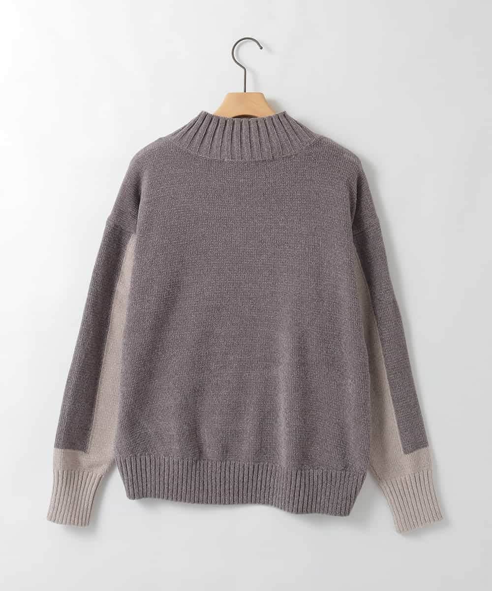 ZMFAE34089 al'aise modulation(アレーズモジュレーション) 【洗える】切り替えデザインモールニットプルオーバー ベージュ