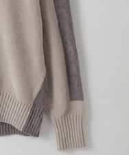 ZMFAE34089 al'aise modulation(アレーズモジュレーション) 【洗える】切り替えデザインモールニットプルオーバー ベージュ