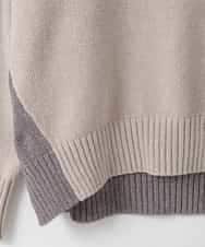 ZMFAE34089 al'aise modulation(アレーズモジュレーション) 【洗える】切り替えデザインモールニットプルオーバー ベージュ