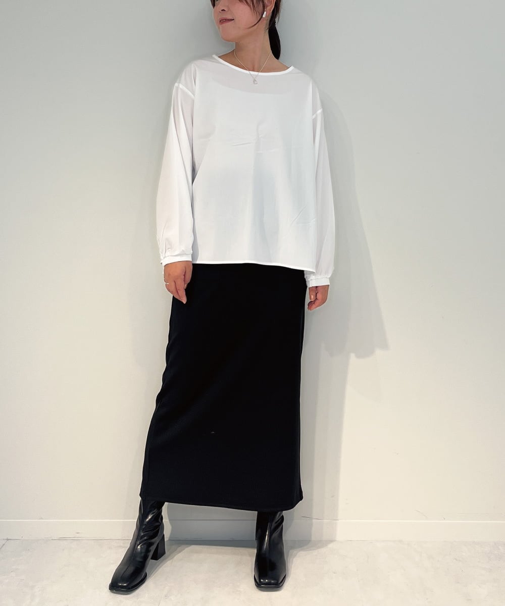 ZMFAE36150 al'aise modulation(アレーズモジュレーション) 【セットアイテム/洗える】デザインブラウス×フリンジヤーンニットベスト ブラック