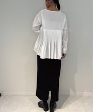 ZMFAE36150 al'aise modulation(アレーズモジュレーション) 【セットアイテム/洗える】デザインブラウス×フリンジヤーンニットベスト ブラック