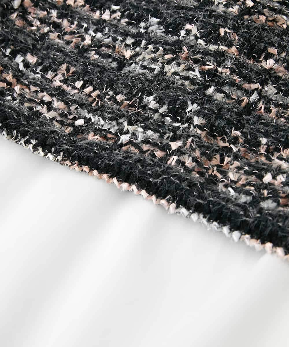 ZMFAE36150 al'aise modulation(アレーズモジュレーション) 【セットアイテム/洗える】デザインブラウス×フリンジヤーンニットベスト ブラック