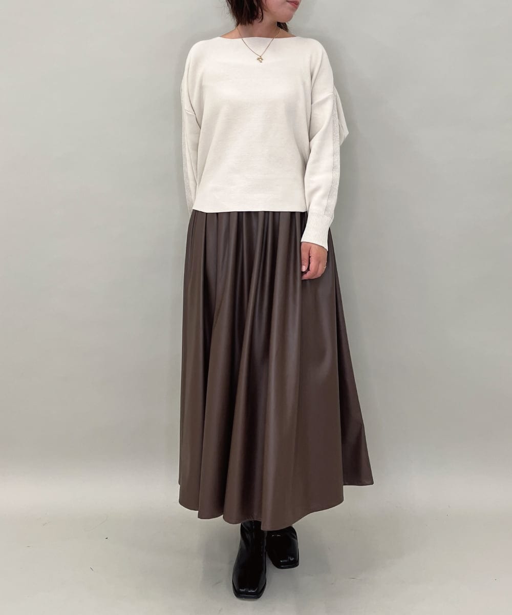 ZMFAE37098 al'aise modulation(アレーズモジュレーション) 【洗える】コクーンシルエットデザインニットプルオーバー アイボリー