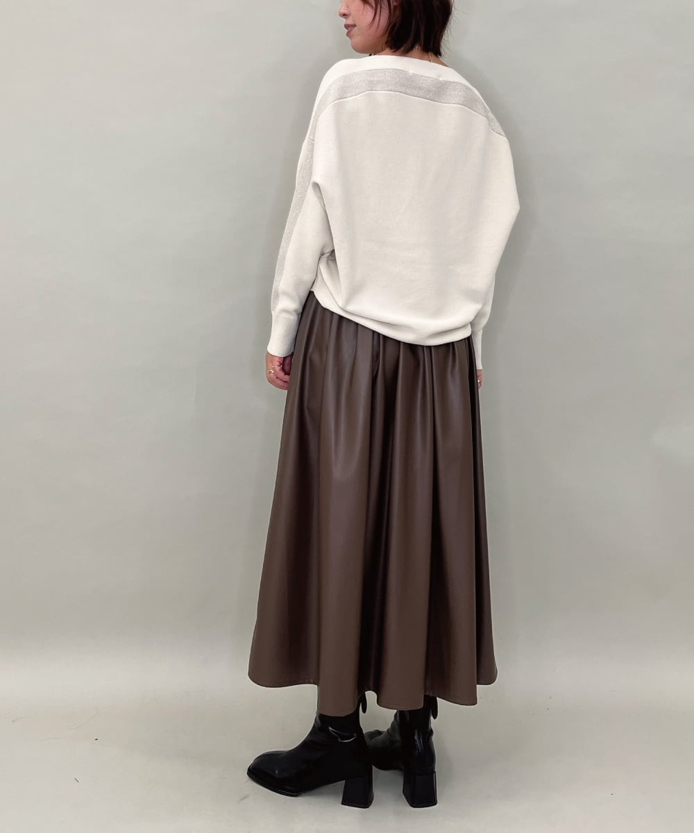 ZMFAE37098 al'aise modulation(アレーズモジュレーション) 【洗える】コクーンシルエットデザインニットプルオーバー アイボリー