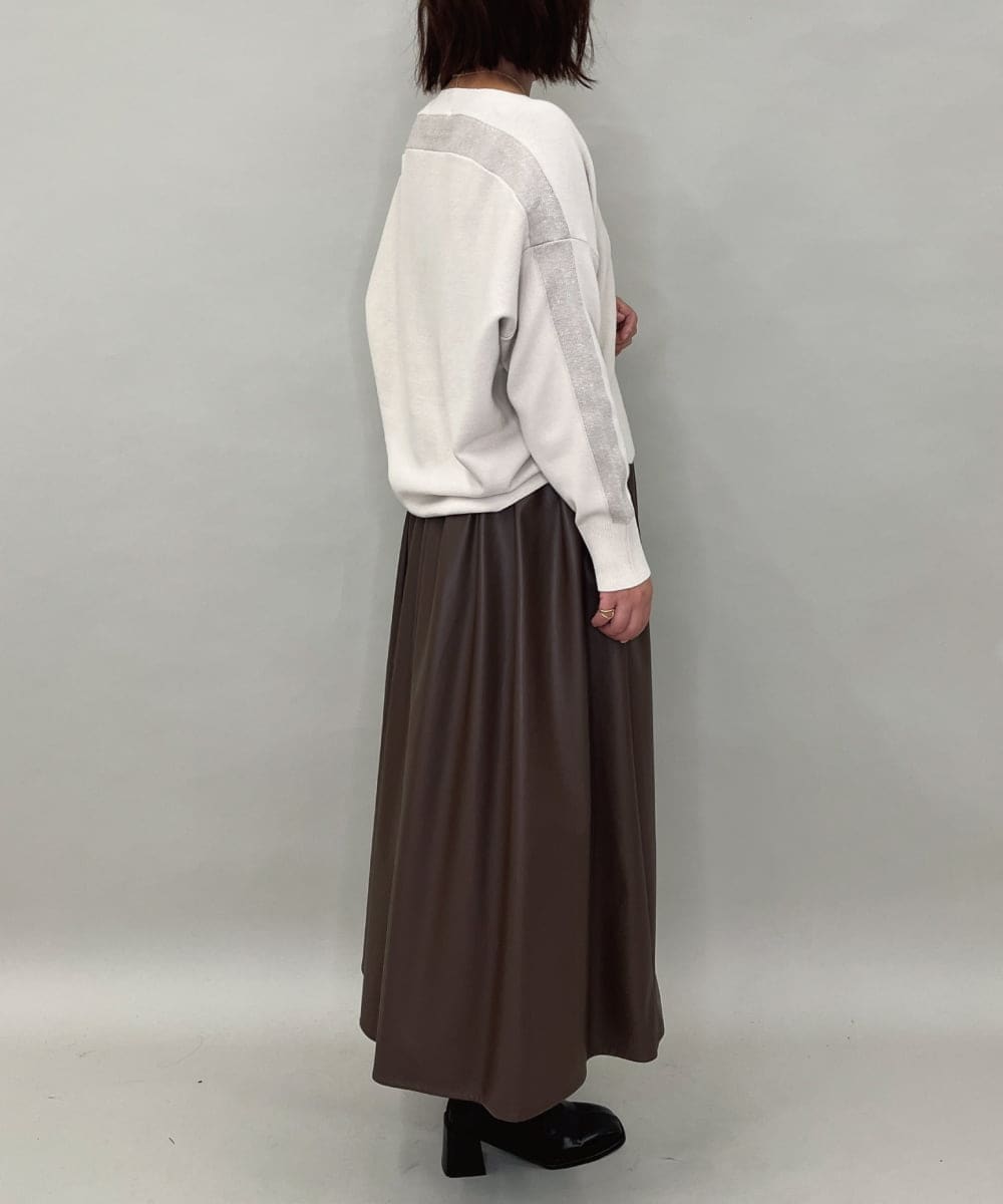 ZMFAE37098 al'aise modulation(アレーズモジュレーション) 【洗える】コクーンシルエットデザインニットプルオーバー アイボリー