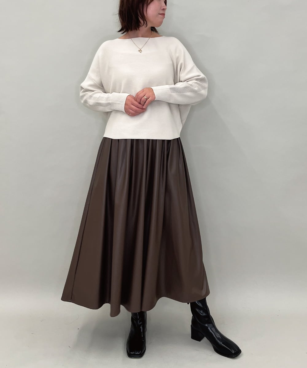 ZMFAE37098 al'aise modulation(アレーズモジュレーション) 【洗える】コクーンシルエットデザインニットプルオーバー アイボリー