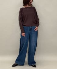 ZMFAE37098 al'aise modulation(アレーズモジュレーション) 【洗える】コクーンシルエットデザインニットプルオーバー ブラウン