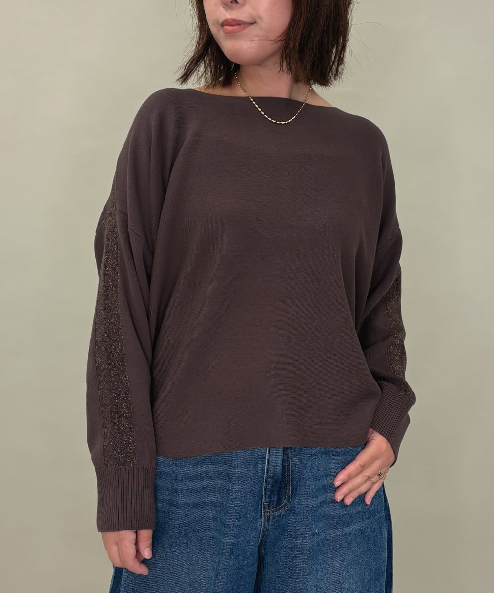 ZMFAE37098 al'aise modulation(アレーズモジュレーション) 【洗える】コクーンシルエットデザインニットプルオーバー ブラウン