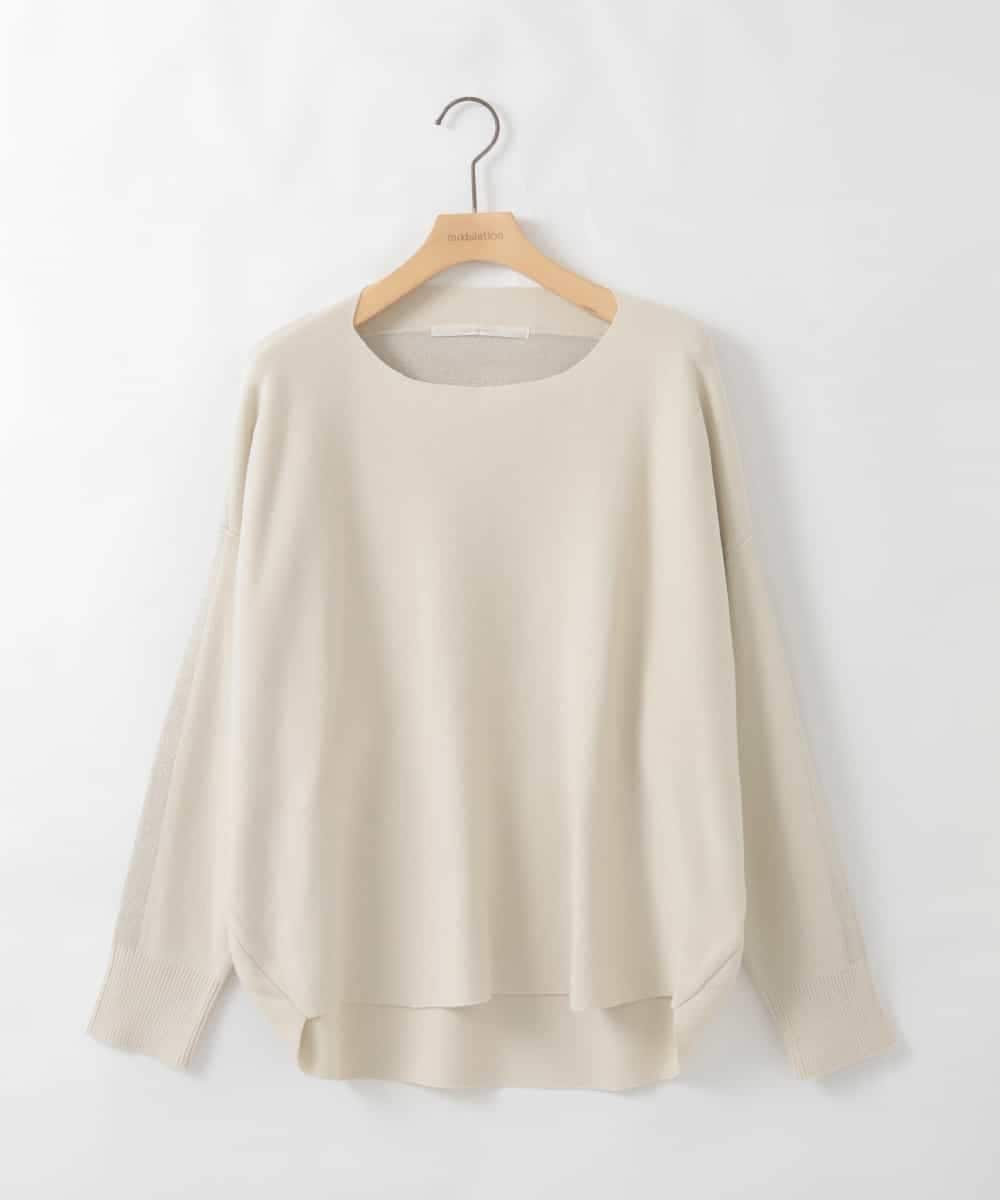 ZMFAE37098 al'aise modulation(アレーズモジュレーション) 【洗える】コクーンシルエットデザインニットプルオーバー アイボリー