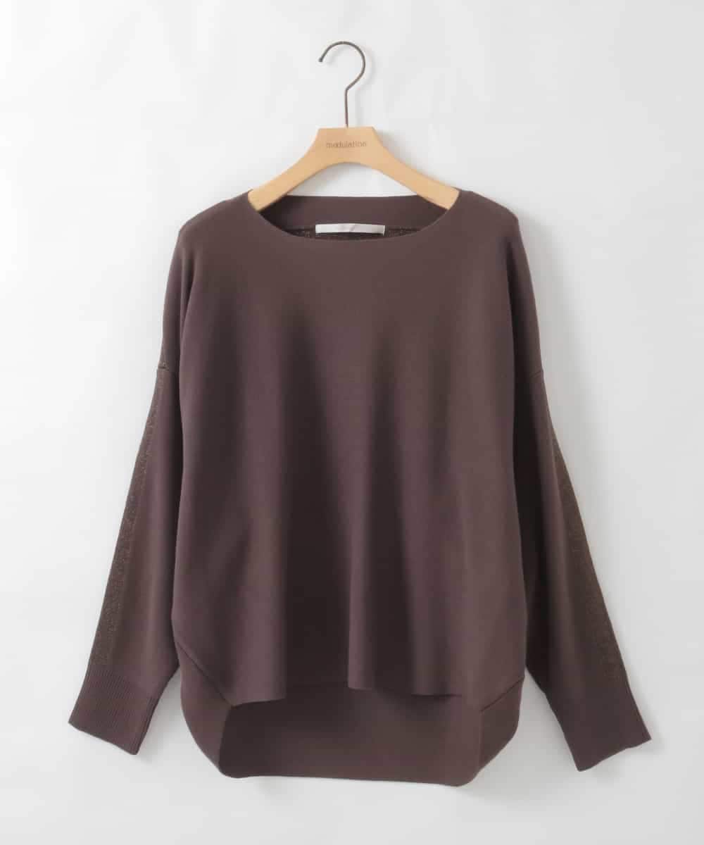 ZMFAE37098 al'aise modulation(アレーズモジュレーション) 【洗える】コクーンシルエットデザインニットプルオーバー ブラウン