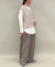 ZMFAE38098 al'aise modulation(アレーズモジュレーション) 【洗える】シャギーヤーンラメ混ニットベスト ベージュ