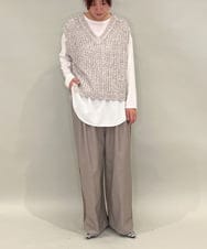 ZMFAE38098 al'aise modulation(アレーズモジュレーション) 【洗える】シャギーヤーンラメ混ニットベスト ベージュ