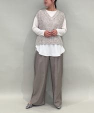 ZMFAE38098 al'aise modulation(アレーズモジュレーション) 【洗える】シャギーヤーンラメ混ニットベスト ベージュ