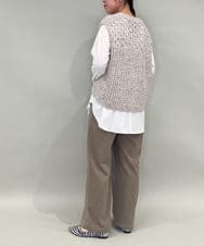 ZMFAE38098 al'aise modulation(アレーズモジュレーション) 【洗える】シャギーヤーンラメ混ニットベスト ベージュ