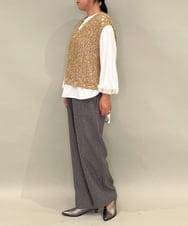 ZMFAE38098 al'aise modulation(アレーズモジュレーション) 【洗える】シャギーヤーンラメ混ニットベスト ブラウン