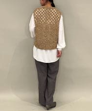 ZMFAE38098 al'aise modulation(アレーズモジュレーション) 【洗える】シャギーヤーンラメ混ニットベスト ブラウン