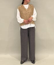 ZMFAE38098 al'aise modulation(アレーズモジュレーション) 【洗える】シャギーヤーンラメ混ニットベスト ブラウン