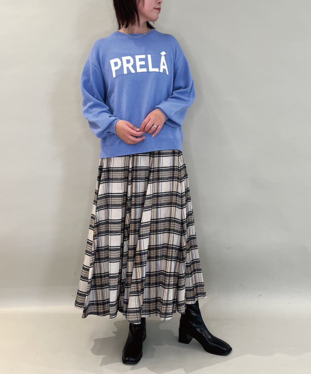 ZMFAE40110 al'aise modulation(アレーズモジュレーション) 【洗える】コンパクトロゴニット ブルー