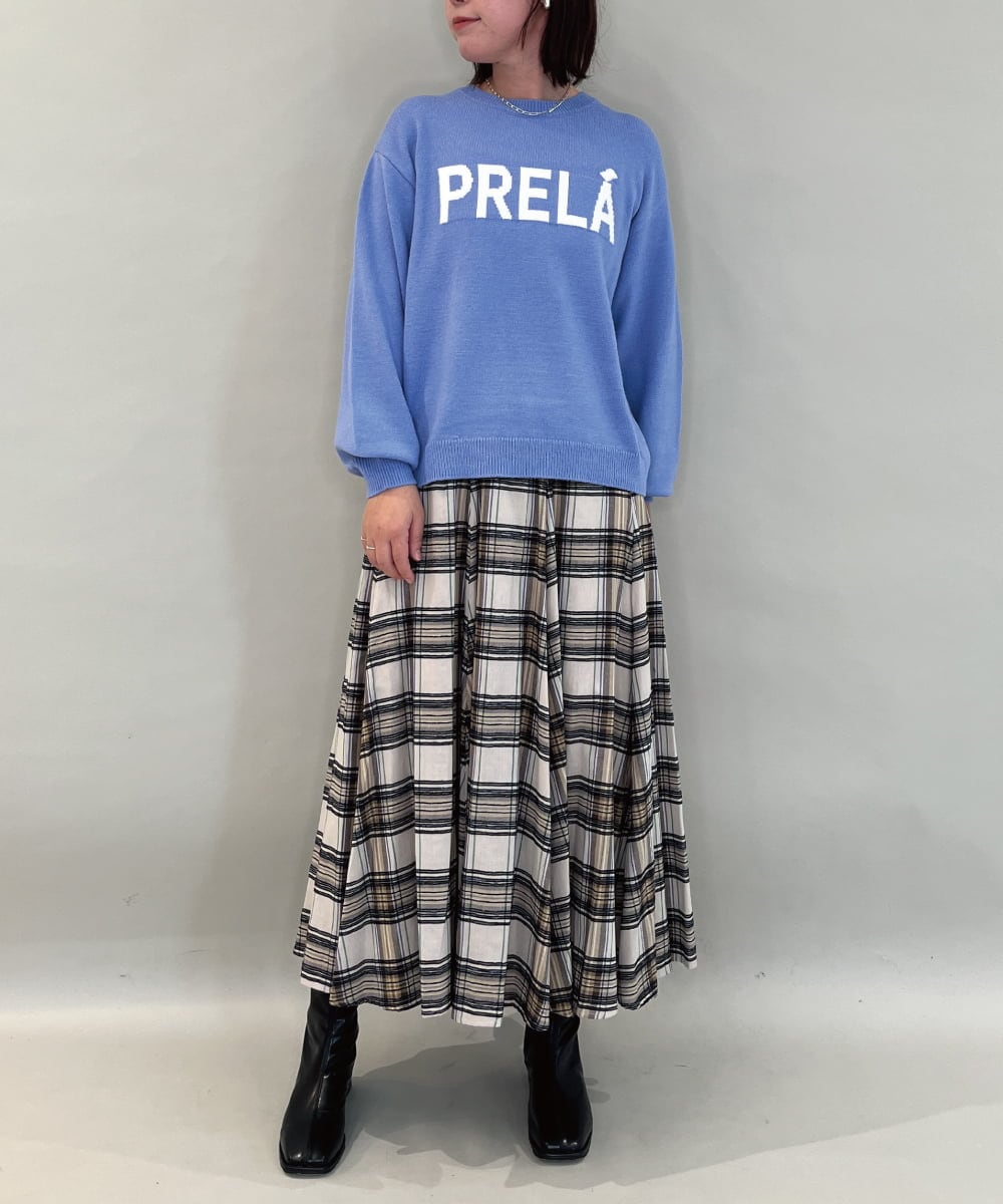 ZMFAE40110 al'aise modulation(アレーズモジュレーション) 【洗える】コンパクトロゴニット ブルー