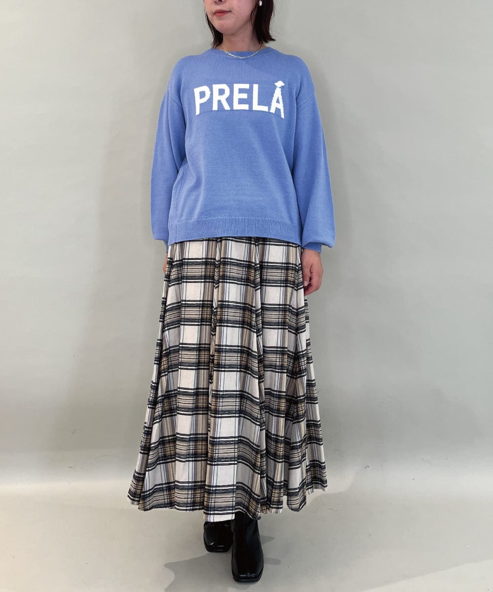 ZMFAE40110 al'aise modulation(アレーズモジュレーション) 【洗える】コンパクトロゴニット ブルー